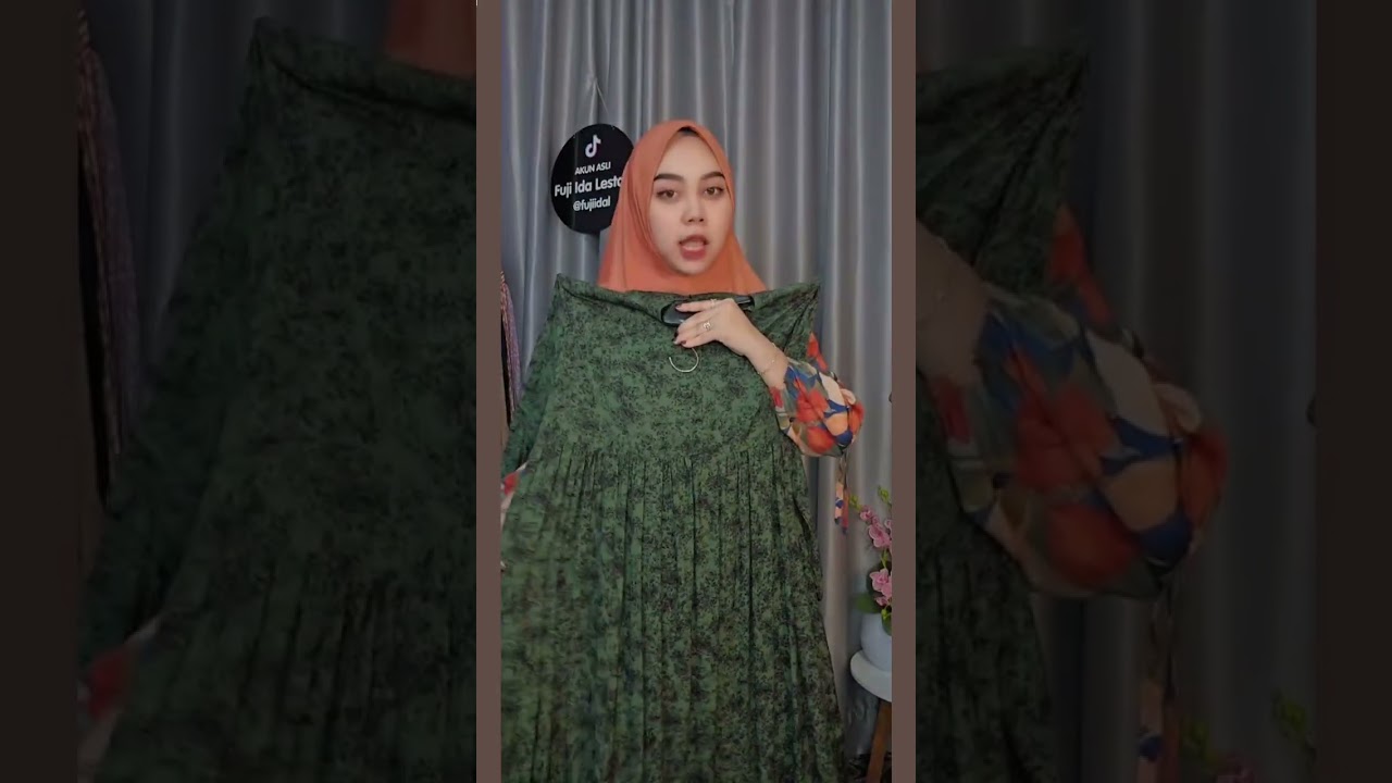 VANESA DRESS WITH BALLOON RIBBON SLEEVES AND HIJAB SET!! IF INTERESTED, CLICK THE SHOPEE LINK IN ...