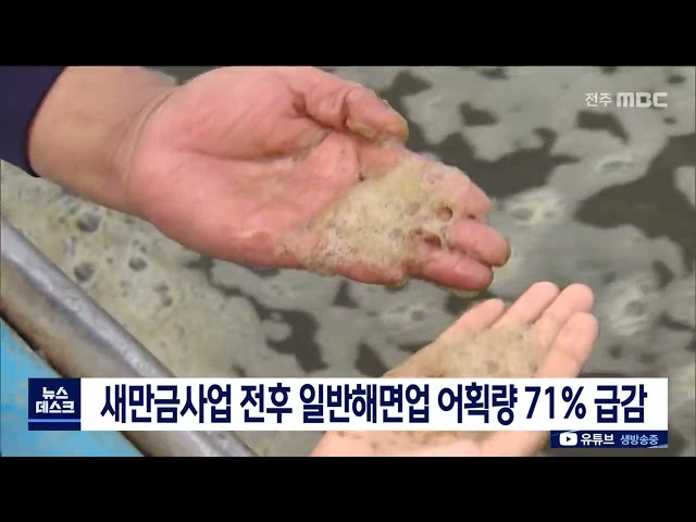 새만금사업 전후로 일반해면업 어획량 71% 급감