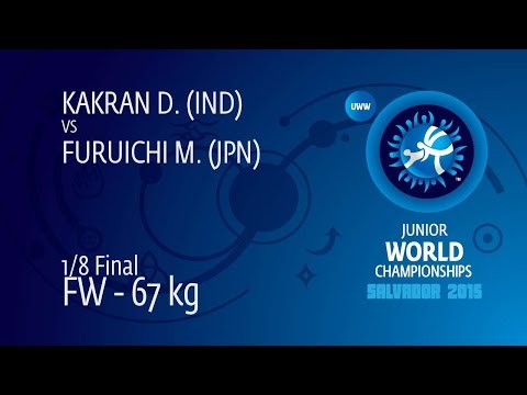 1/8 FW - 67 kg: M. FURUICHI (JPN) df. D. KAKRAN (IND) by TF, 10-0