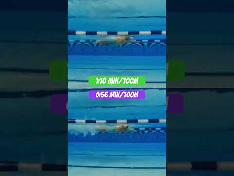 1:10min/100m vs 0:56min/100m or 2 beat kick vs 6 beat kick freestyle swimming #swimming #shorts