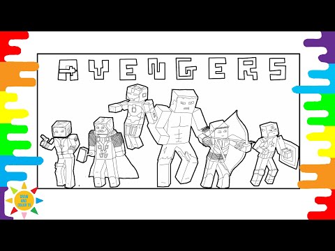 Minecraft Avengers Coloring Pages | Minecraft Coloring | Jim Yosef - Can't Wait