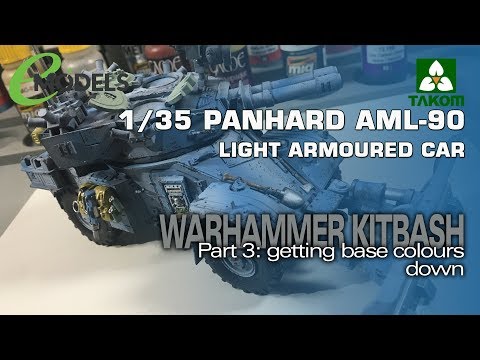 Takom 1/35 AML-90 ( # 02077)  Warhammer Kitbash 3:  Base Colours & Chipping