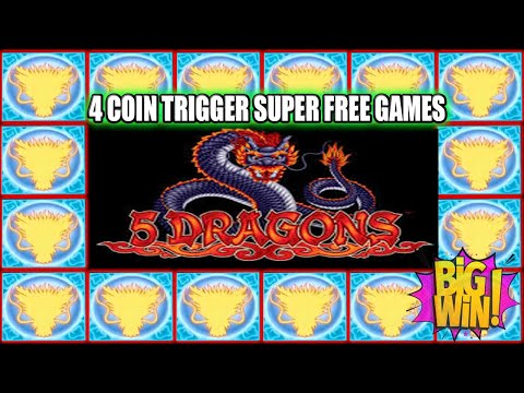 4-MÜNZEN-AUSLÖSER! GROSSER GEWINN, SUPER-KOSTENLOSE SPIELE, 5 DRAGONS-SPIELAUTOMAT