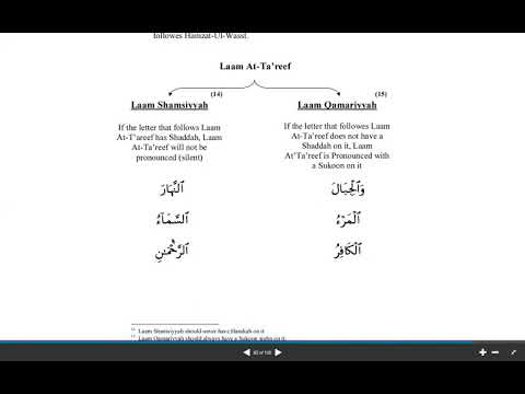 Level 1: Laam Ash-Shamsiyyah and Laam Al-Qamariyyah