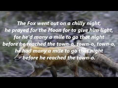THE FOX went out on a chilly night text Lyrics Words trending Folk Sing Along Song