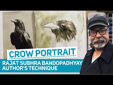 Crow Portrait ❤️ Different Shades Of Black. Rajat Subhra Bandopadhyay author's technique