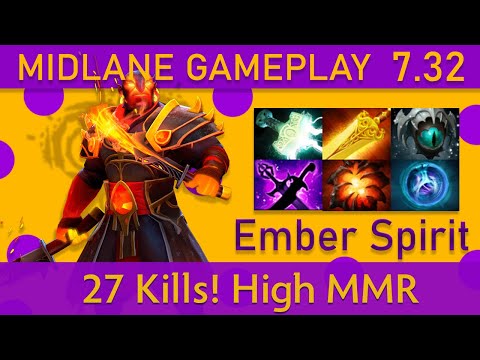 🔥27 Kills! Ember Spirit Gameplay - High MMR Dota 2