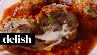 Cheese Stuffed Meatballs | Delish