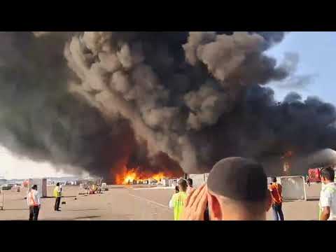 Massive fire at the cargo section of the Dhaka Hazrat Shahjalal International Airport in Bangladesh