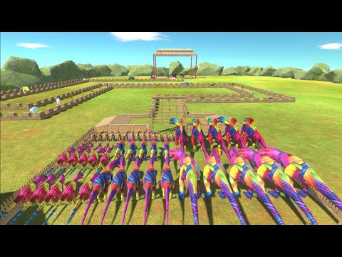 Colorful CARNIVORE DINOSAURS vs All Units Championship - Animal Revolt Battle Simulator
