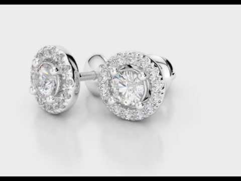White Gold Real Diamond Earrings by AG & Sons - www.agnsons.com