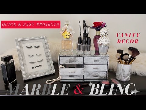DIY VANITY DECOR IDEAS| DOLLAR TREE ROOM DECOR DIY