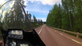 preview picture of video 'Africa Twin XRV 750 in Sweden Part 5 - E 45 north to Mora 2 - Rollei S 50 WiFi'