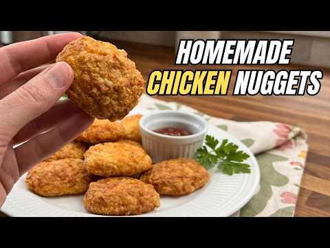 Crispy air fryer chicken nuggets with only 3 ingredients!