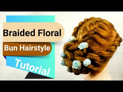 Braided Floral Bun Hairstyle Tutorial | Hairstyle Trends | Hair Updo For Girls BY Pooja Goel.