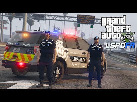 Harbor Patrol - Shootout with armed suspects at Port - GTA 5 Mod LSPDFR