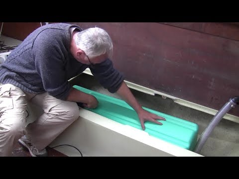 Just About Sailing August 2018 - Checking for leaks in the rain, stern anchor locker, new water tank