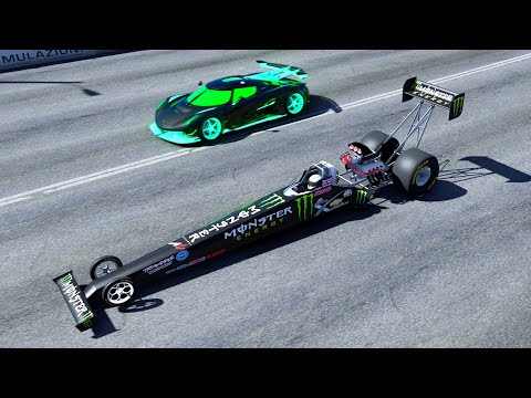 Koenigsegg Jesko Alien Engine vs Top Fuel Dragster - Drag Race 2 KM