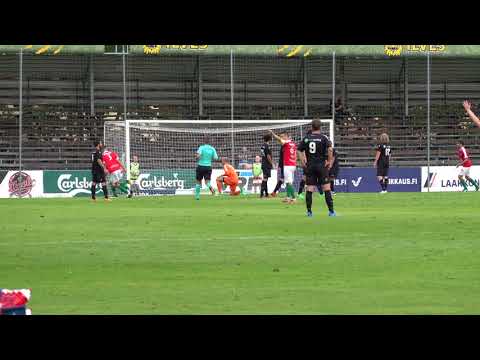 Mika Ahosen 4-1 maali TPV JS Hercules pelissä 11.8.2018