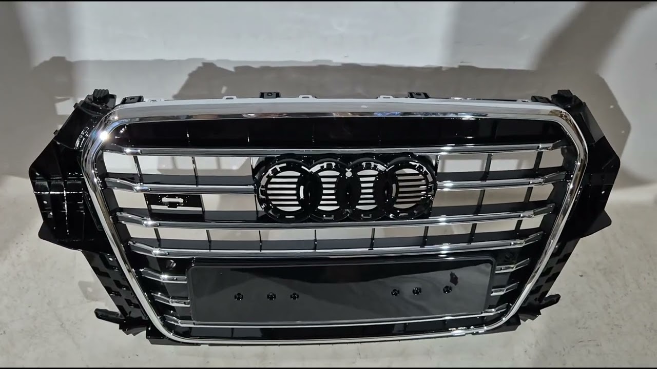 Audi Q3 2011-2019 гг. Передняя решетка радиатора SQ-Style (2011-2015, черная с хромом) Video 1