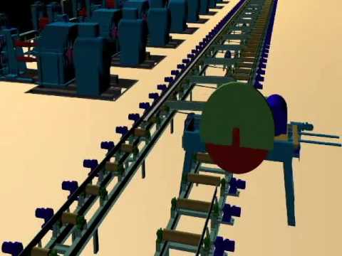 Rolling mill animation for 9 stands hot rolling