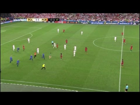 Pitch Invader Runs On Pitch And Ronaldo Dodges Hug During Poland vs Portugal Euro 2016