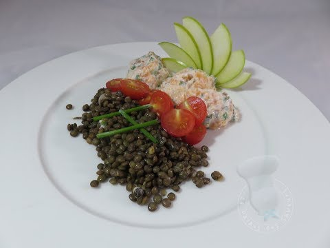 Recette de rillettes de truite fumée et salade de lentilles vertes du Puy