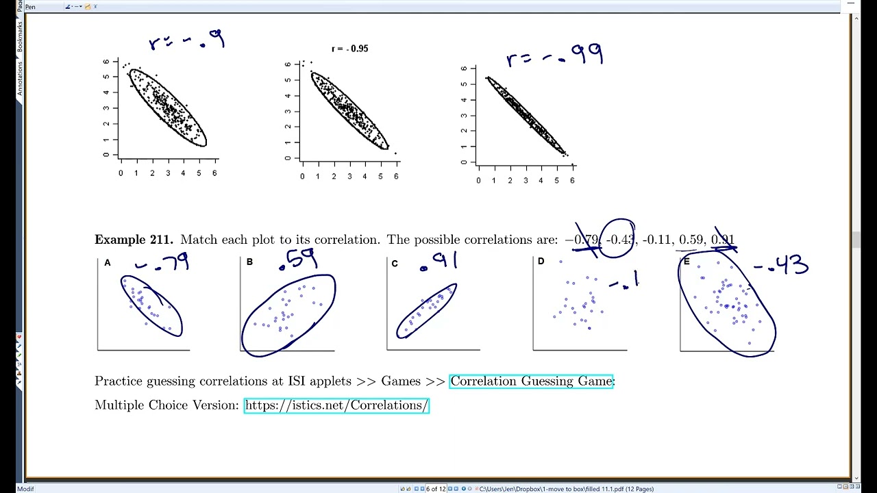 STAT 1040 -- Section 11.1  Two Quantitative Variables - Scatterplots and Correlation