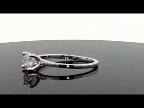 0.71 ct. F/VS1 Round Diamond Engagement Ring 14k White Gold - DGI Certified - Mikado Diamonds