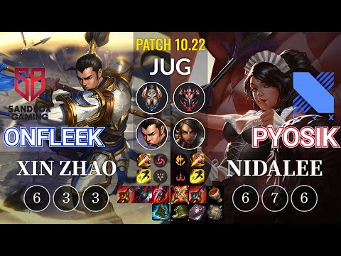 SB OnFleek Xin Zhao vs DRX Pyosik Nidalee Jungle - KR Patch 10.22