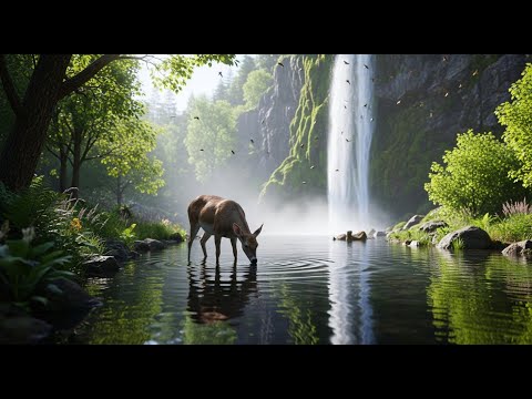 Peaceful River Water Sounds, Light Forest Birds, Calming Natural Ambience #335
