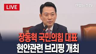 [????생중계] 장동혁 국민의힘 대표 브리핑…현안 관련 / 연합뉴스TV(YonhapnewsTV)