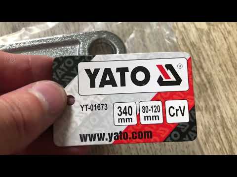 Ключ гаковий з носиком на шарнірі в діапаз. M= 80-120 мм YATO, Хр-Ванад., L= 340 мм [5/10]