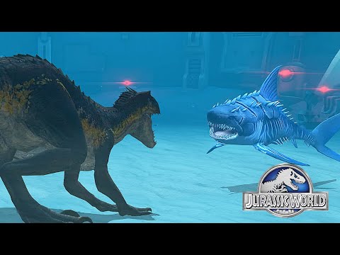 INDORAPTOR VS MEGALODON - AQUATIC TOURNAMENT || JURASSIC WORLD THE GAME