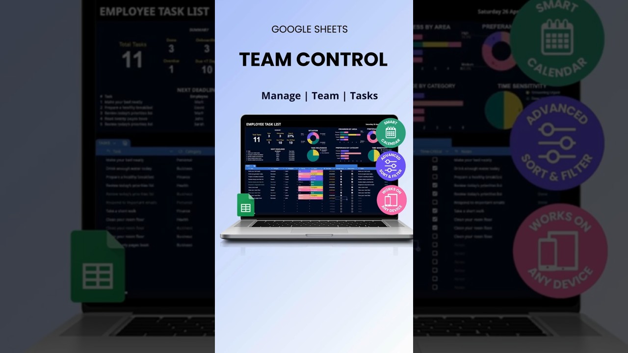 Team Control Google Sheet | Manage Team Workflows #google