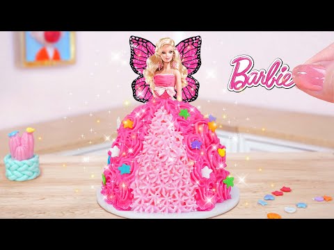 Amazing Tiny Barbie Princess Cake 👸 Beautiful Miniature Pull Me Up Cake Recipe | Mini Cakes Making