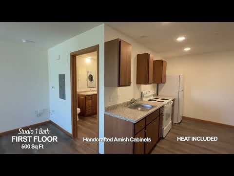 Greenfield Estates studio lower unit walkthrough video preview