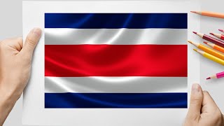 How To Draw Costa Rica Flag - Easy Drawings and Coloring for Beginners