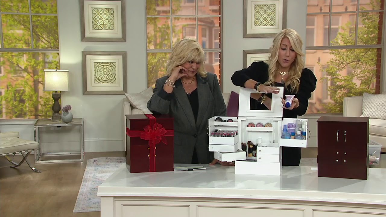 Deluxe Cosmetic Box with Mirror by Lori Greiner on QVC