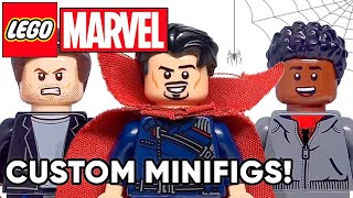How To Make Custom LEGO Marvel Minifigures! *Dr Strange, Miles Morales, Eddie Brock & More!*