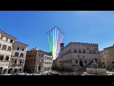 Frecce Tricolore sui cieli di Perugia
