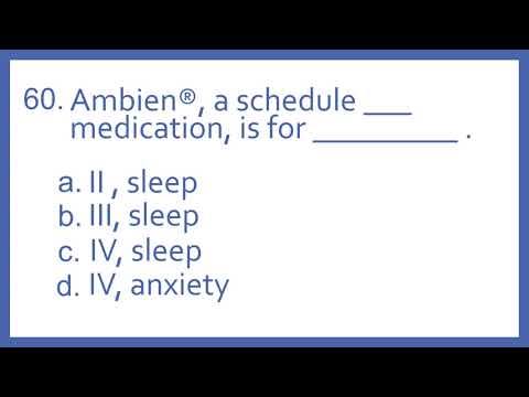 Top 200 Drugs Practice Test Question - Ambien, a schedule _ medication, is for _ .