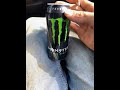 Defective can of monster energy drink