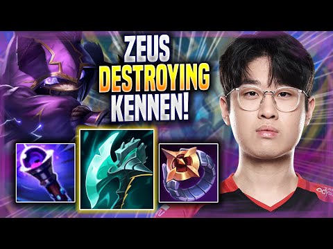 ZEUS DESTROYING WITH KENNEN! - T1 Zeus Plays Kennen TOP vs Jax! | Season 2022
