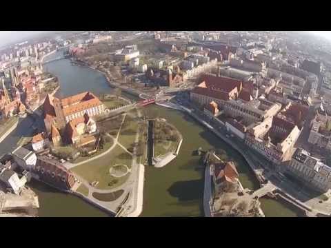 Przelot nad centrum Wrocławia , Drone DJI Phantom 2