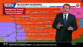 Iowa weather: Blizzard Warning Sunday through Monday morning
