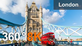 London United Kingdom. Virtual travel. 360 video in 8K