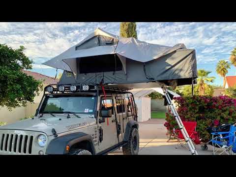 We set up our new Smittybilt Overlander XL Gen 2 Rooftop Tent
