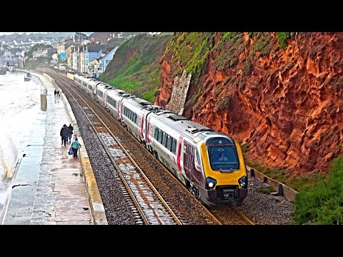 Trains at Dawlish Seawall - 19/10/23