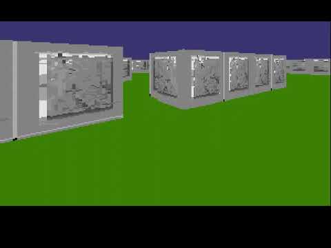 Almost 3D game engine mostly developed in x86 assembly in 1995